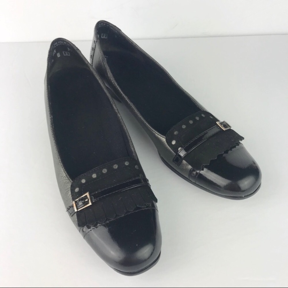 Munro | Black & Pewter Leather Morgan Loafer 8